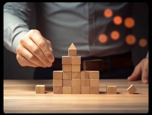 Stacking wooden blocks