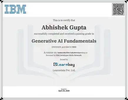 Certification from IBM in Generative AI