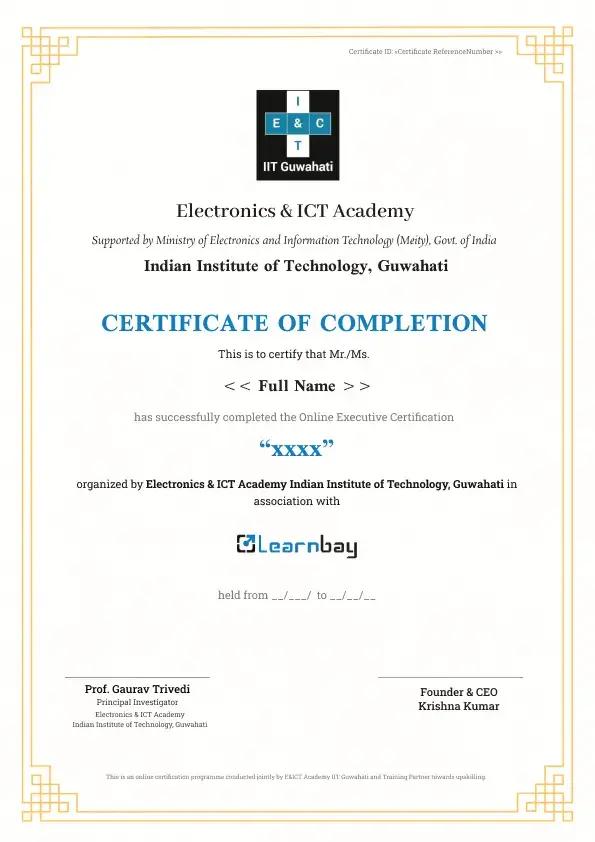Certification from E&ICT Academy, IIT Guwahati