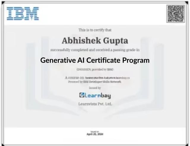 Certification from IBM in Generative AI