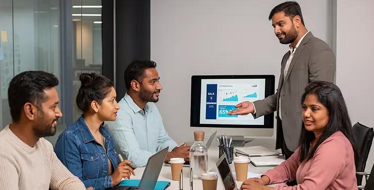 Team of sales and marketing professionals